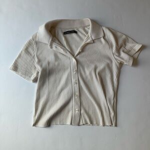 Abercrombie & Fitch Ribbed Button Top